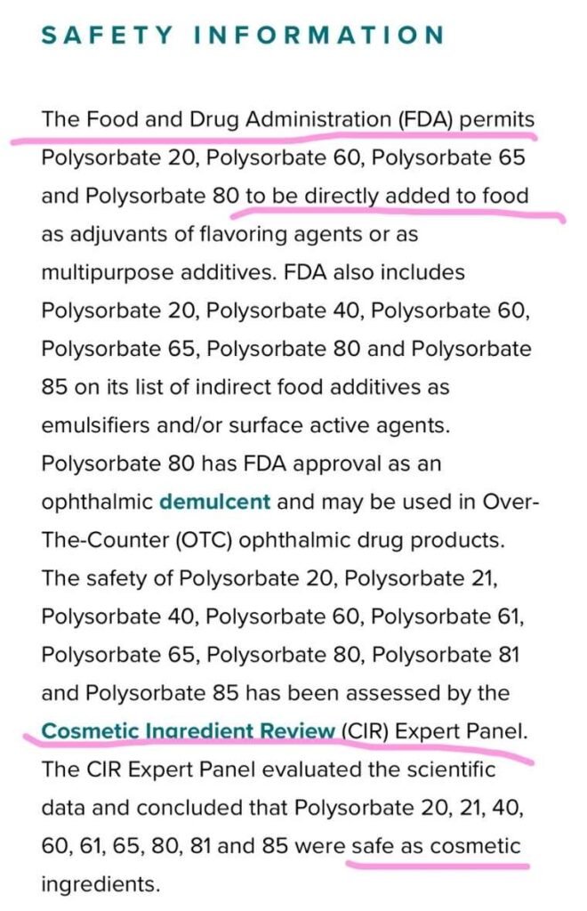 Where to use Polysorbate